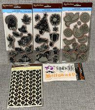 NEW Recollections Rubber Cling Stamps Halloween Christmas Thanksgiving Lot Of 5