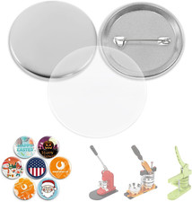 100 Sets 44Mm / 1.73 in Button Maker Supplies, Matte Metal Back