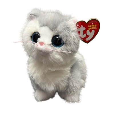 TY Beanie Baby - FURLEY the Grey & White Cat (Regular Size - 6 inch) - MWMTs