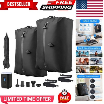 Travel Vacuum Bags with Pump 2PC Waterproof Compression Storage Bags