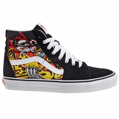 VANS Sk8-Hi Santa Claus Hot Rod High Top Shoes, Youth Mens Womens