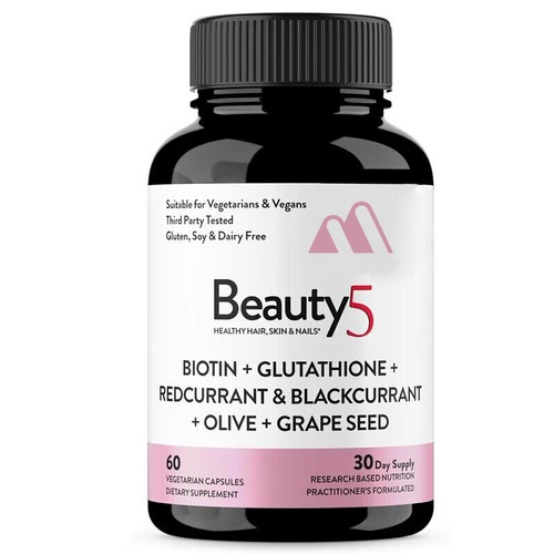Beauty5 Vegetarian Capsules Hair, Skin, and Nail Supplements 60