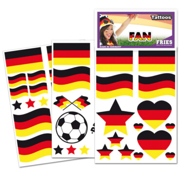Deutschland Fan Tattoos Karte - diverse Designs