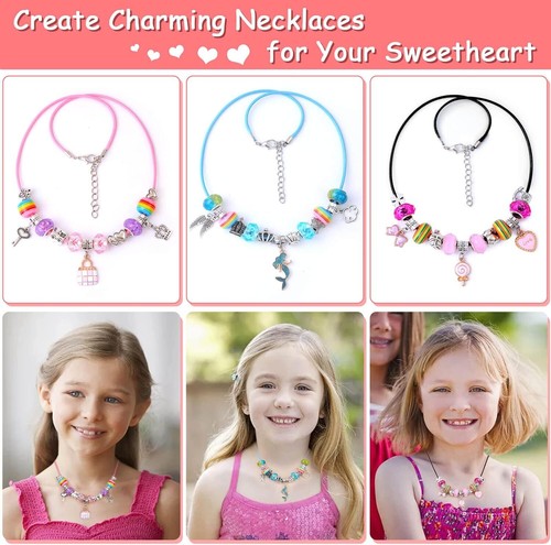 180 Pcs Charm Bracelet Making Kit for Girls, Mckanti Unicorn Multicolor - Picture 3 of 8