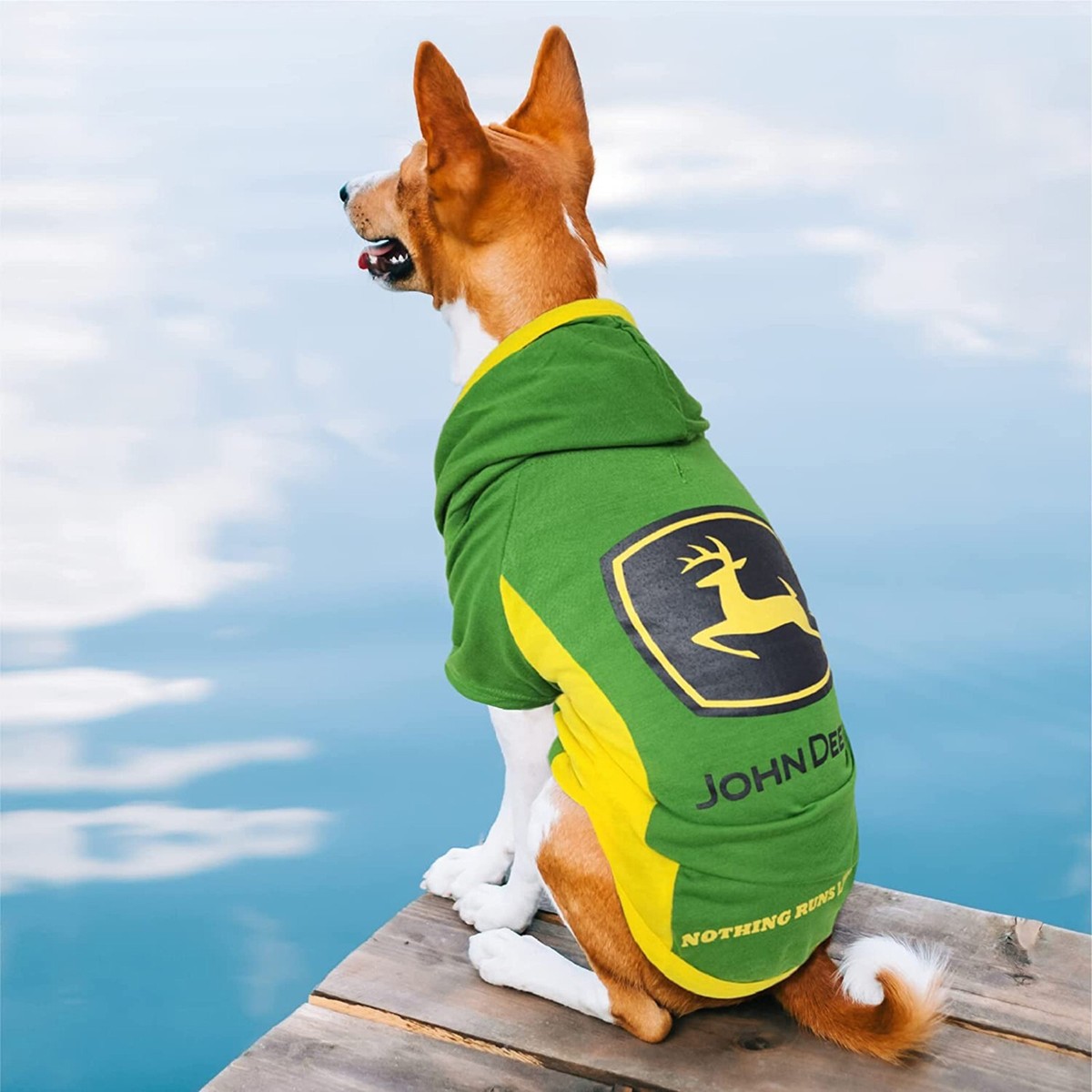 Pets First John Deere Green Hoodie Tee Shirt for Dogs Cats Available in  Size