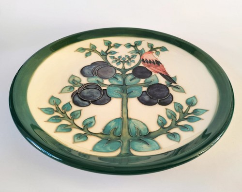 Moorcroft Plate Plum Tree and Bird Designed By Sally Tuffin - Picture 2 of 11
