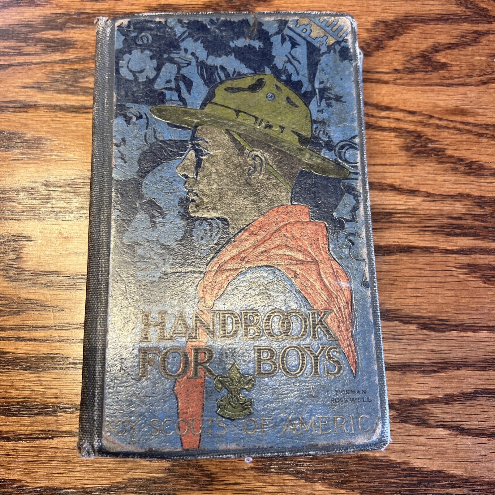 Boy Scouts Handbook For Boys circa 1920s Norman Rockwell Cover, Fair Condition