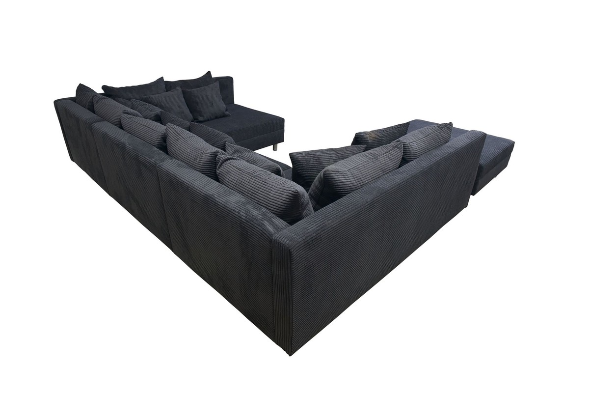 Kuechen-preisbombe Sofa Silvio XXL II - Ecksofa Wohnlandschaft Hellgrau | 200x305cm Großes Eckcouch