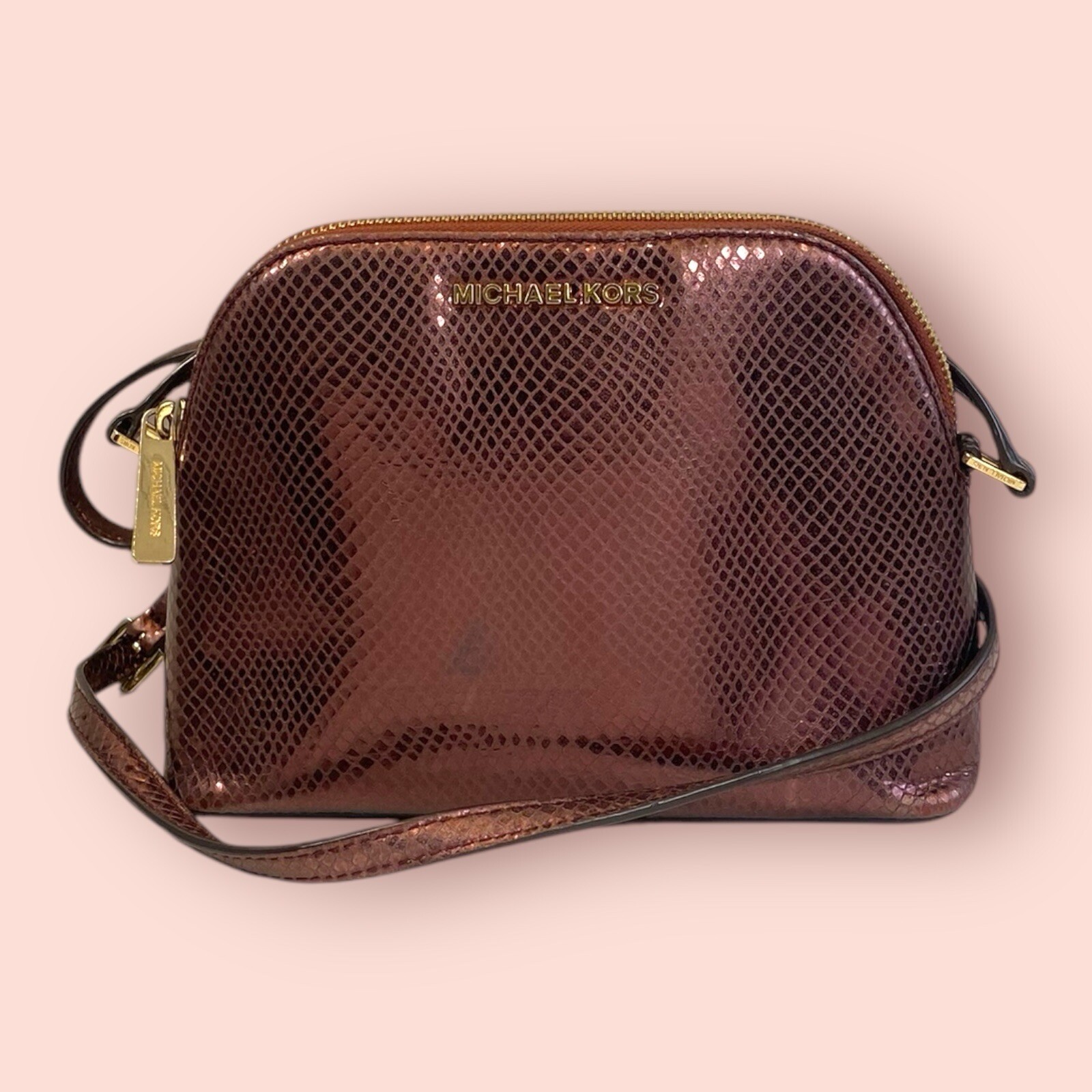 MICHAEL KORS Small Adele Dome Embossed Leather Cr… - image 4