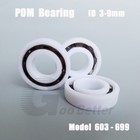 POM Plastic Roller Bearing Deep Groove Ball  Bearing ID 3,4,5,6,7,8,9mm