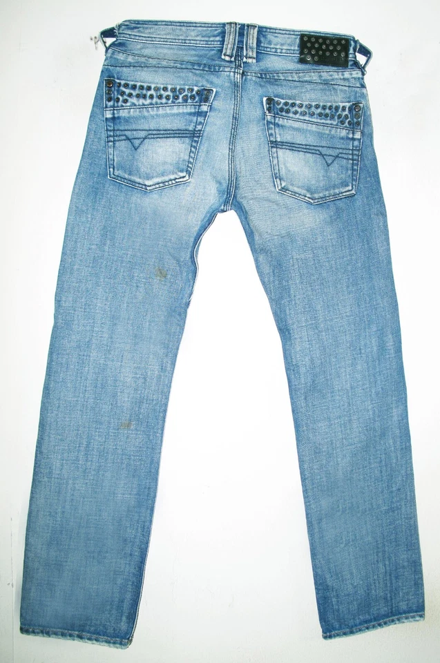 *LO ÚLTIMO AUTÉNTICO Pantalones de mezclilla para hombre DIESEL @ TIMME 8AT STRAIGHT TACHUELAS 28 x 30 Foto 4 de 4
