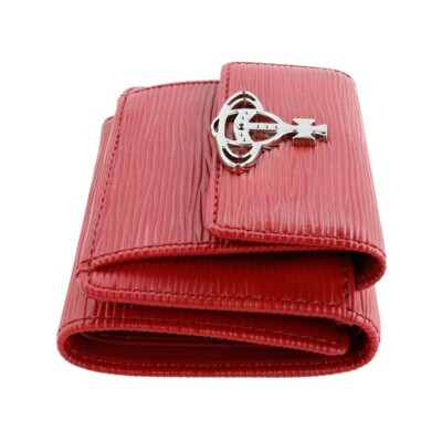 小物 viviennewestwood Wallet New Vivienne Westwood Tri fold Wallet Red Enamel Gold Orb w