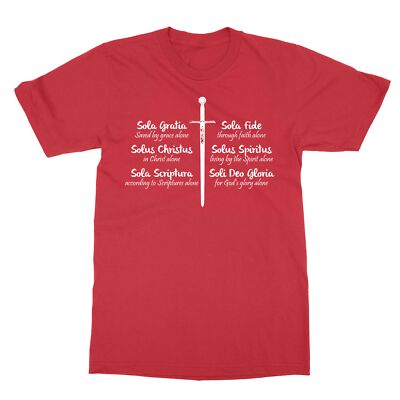 5 Solas Reformation Fide Grata Scriptura Men's T-Shirt