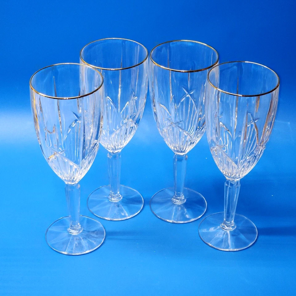 NORITAKE 8,75” CRISTAL Té Helado Bebida Vaso STENMARK con Borde Dorado - Juego de 4 Foto 2 de 4