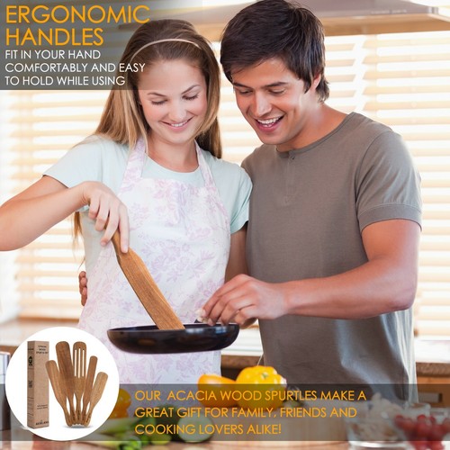 Wooden Spurtle Set | Premium Wooden Serving Utensils | Spurtles Kitchen Tools - Picture 2 of 6