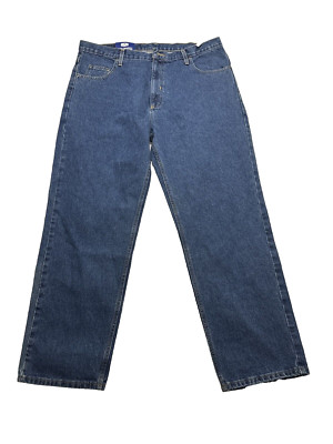 Member's Mark Men's Heavy Denim Jeans 38x29 Relaxed Fit Medium Wash Blue Cotton