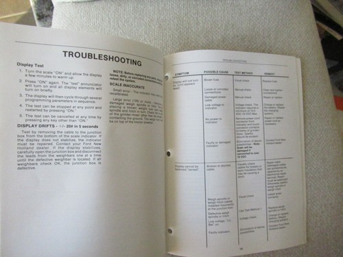 1989 New Holland Ford 10 electronic scale for grinder-mixers operator's manual - Photo 6 sur 8