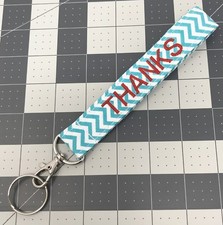 Personalized / Monogrammed Fabric Wristlet Key Fob with swivel clasp