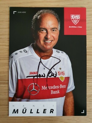 Hansi Müller VfB Stuttgart Autogrammkarte Nationalmannschaft 