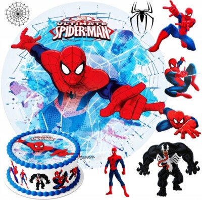 Spiderman Essbar Superhero Spidey Deko Tortenaufleger Torte Geburstag + TEXT