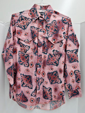 Vintage Wrangler Cowboy Cut 15-1/2x34 Regular Fit X-long Tails Button Aztec USA