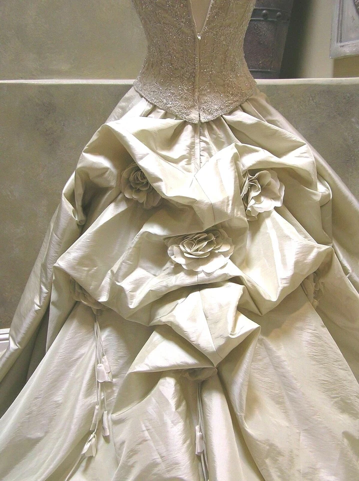 DEMETRIOS новый свадебное платье свадебное платье бюстье корсет тафта золото 8 - Изображение 2 из 4