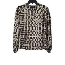 I.N.C. Women's Tie-Dyed Peasant Top Small