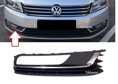PAIR / SET FRONT BUMPER LOWER GRILL CHROME TRIM FIT FOR VW PASSAT (B7) 2010-2015 - Picture 2 of 9