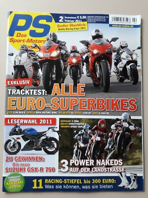 PS Sport Motorrad 02/2011 Tracktest Alle Euro Superbikes KTM Aprilia MV Agusta 