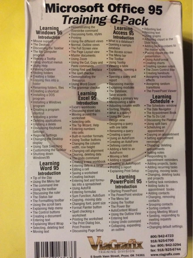 Microsoft Office 95 Training 6-Pack (BRAND NEW) (Win 3.1/95/NT) - Image 2 of 3