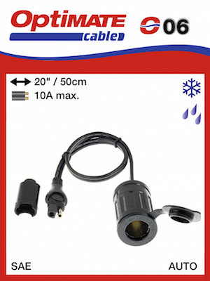 Optimate O-06 SAE Cigarette Lighter Socket Lead SAE76 New