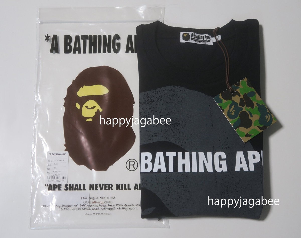 A BATHING APE Men's WATER PRINT APE HEAD RELAXED FIT TEE
