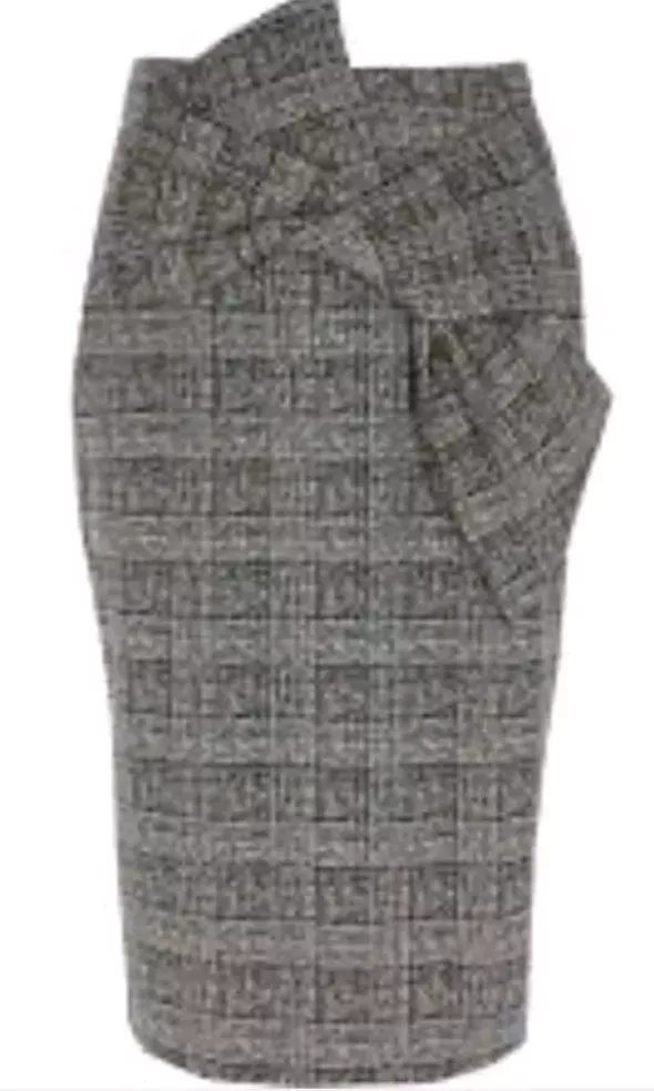 River Island Grey Bow Front Pencil Skirt | eBay