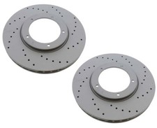 Zimmermann Pair Set of 2 Front Brake Disc Rotors X-Drill For Porsche 911 Carrera