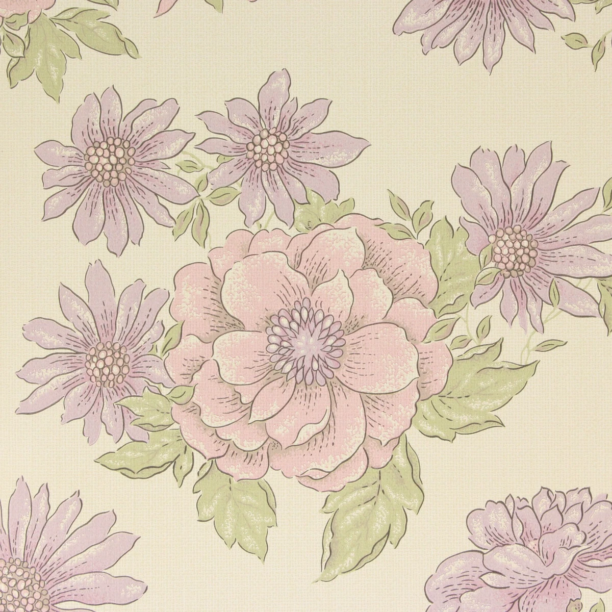 Vintage Purple Floral Wallpaper
