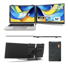 Laptop Screen Extender, Ultra-Thin 14" FHD 1080P Portable Monitor for Laptop