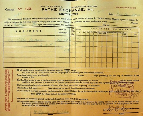 Pathe Exchange Contract February 12 1920 Pathe Review