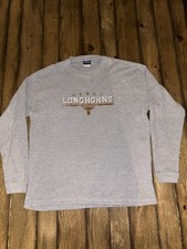 Vintage Texas Longhorns Men s XL Waffle Knit Long Sleeve Shirt Grey