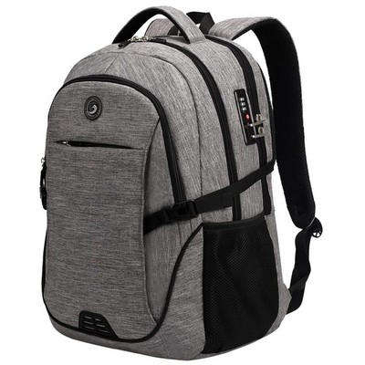 Anti Theft Laptop Backpack Travel Bag with Combination Lock Grey Large