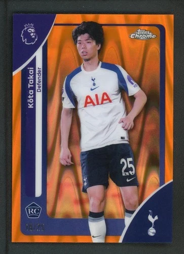 2026 KOTA TAKAI 18/25 TOPPS CHROME PREMIER LEAGUE RAY WAVE ORANGE ROOKIE RC
