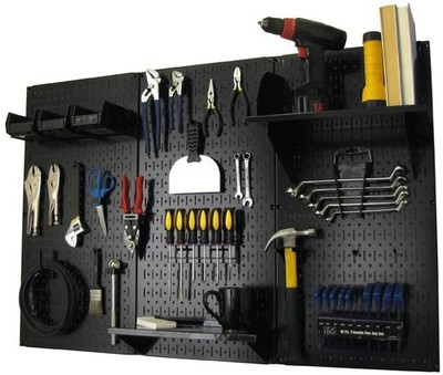 4 ft Pegboard Organizer Wall Control Metal Standard Tool Storage Kit Toolboard