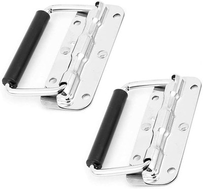 2er Set Klappgriff Edelstahl Kistengriff gefedert Griff - Silber
