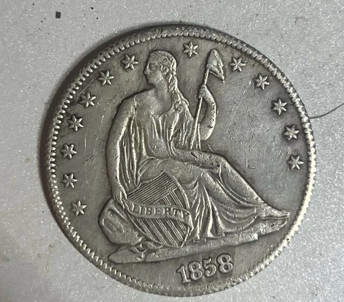 1858-S Seated Liberty Half Dollar VG/F Cond., 90% silver by REEDERSONG