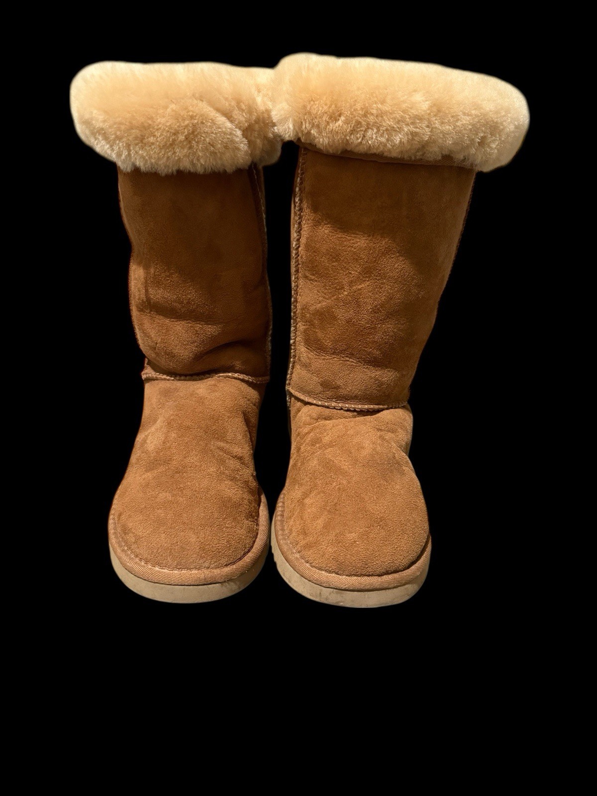 UGG Australia Classic Tall Brown Leather Sheepskin Boots Size US 7 Style 5815