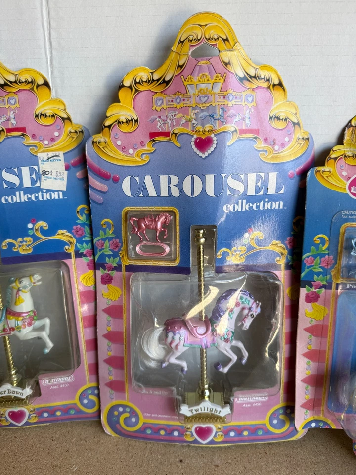 全新带盒 批量 4 件 复古火柴盒旋转木马收藏 银色黎明、黄昏、Jazma、Day — 第 3/4 张图片