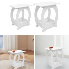 Table de Chevet Moderne avec étagère de Rangement pour Café et Salle de Bain
