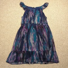 Old Navy Fit Flare Midi Dress Womens XXL Watrercolor Smocked Tiered