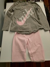 Nike Girls 2Piece Longsleeve Outfit Set – Gray/Pink/White - Size 6X