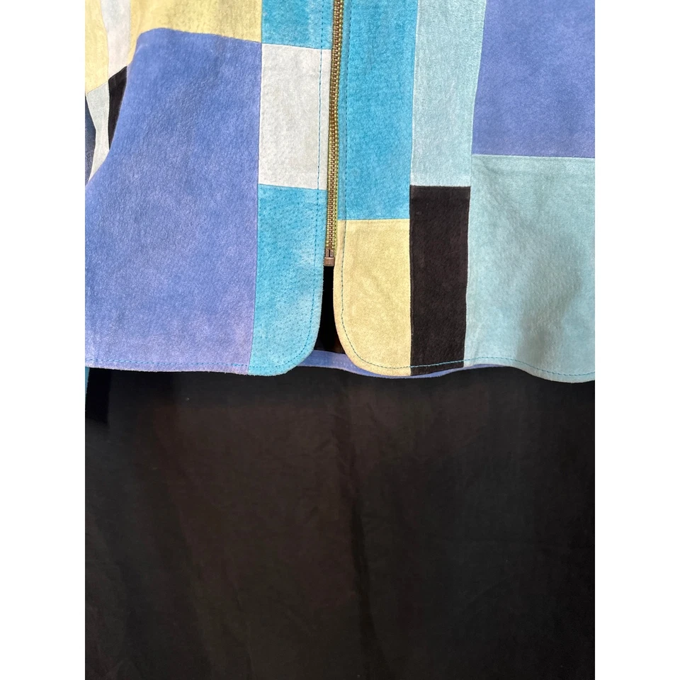 Chaqueta De Colección Karen Arnold S Gamuza Patchwork Boho Hippie Streetwear Y2K Años 90’s Foto 3 de 4