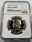 1967  KENNEDY US Half Dollar,   MS66 by NGC,   CAMEO  SMS,    EXQUISITE coin!!!!